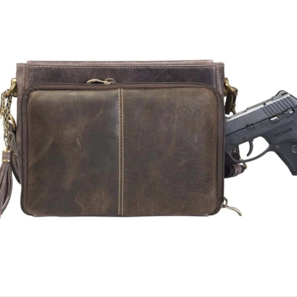 GTM~Conceal Carry Bag Distressed Buffalo Leather - Picture 2 of 14